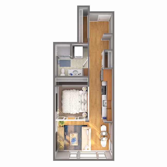 Open 1 Bed, 1 Bath - I 317 floor plan